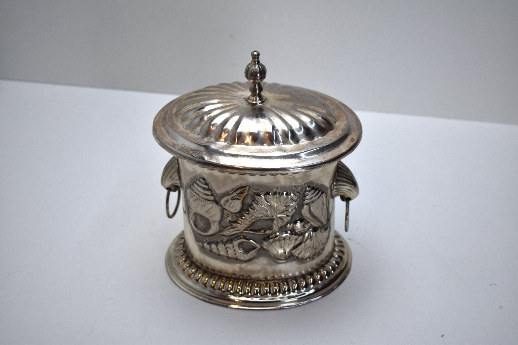 Zilveren koekentrommel met prachtig schelpmotief, Antiek en Kunst, Ophalen of Verzenden, Zilver