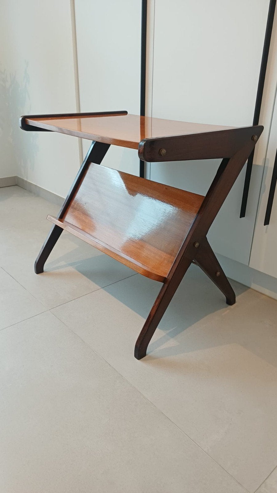 Z-tafel uit de jaren 50., Ophalen, Vintage, Zo goed als nieuw, Hout