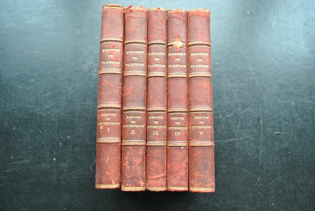 KERVYN DE LETTENHOVE HISTOIRE DE FLANDRE 1875 complet 5 vol, Boeken, Ophalen of Verzenden, Gelezen, KERVYN DE LETTENHOVE