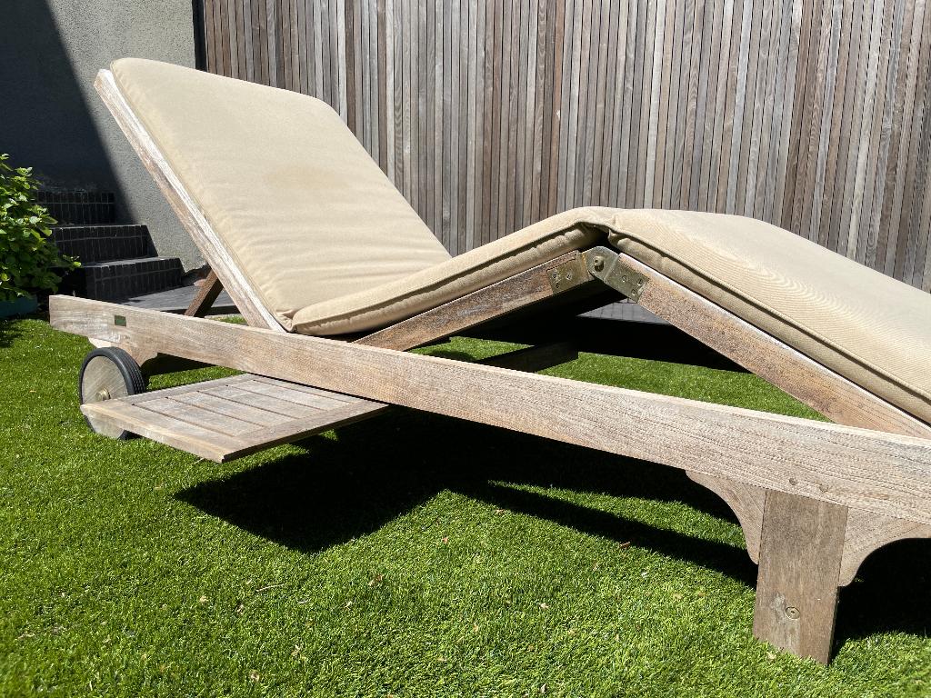 Tuinzetel, Ophalen, Zo goed als nieuw, Hout, Verstelbaar