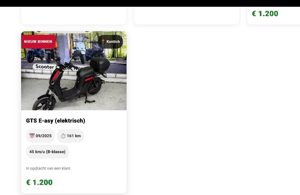 elektrische scooter GTS, klasse B (45km/u), Elektrisch, Zo goed als nieuw, Ophalen, Overige merken