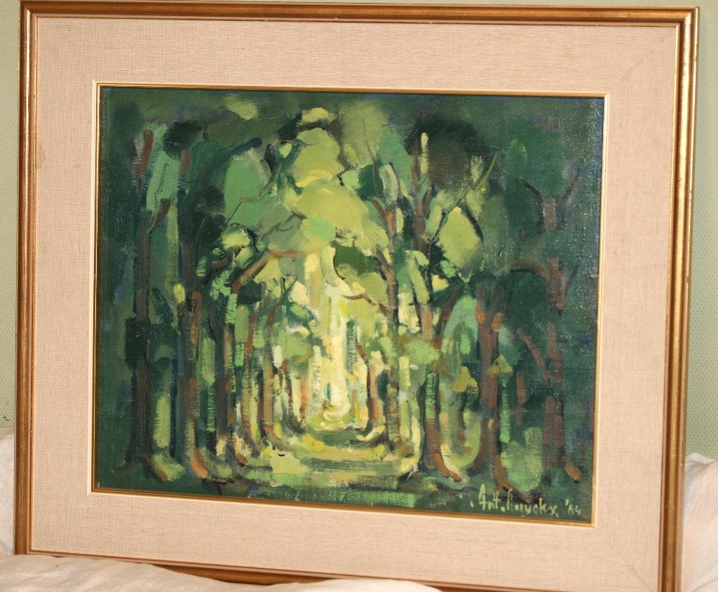 Antoon Luyckx - Schilderij olie op doek, Enlèvement ou Envoi, Toile