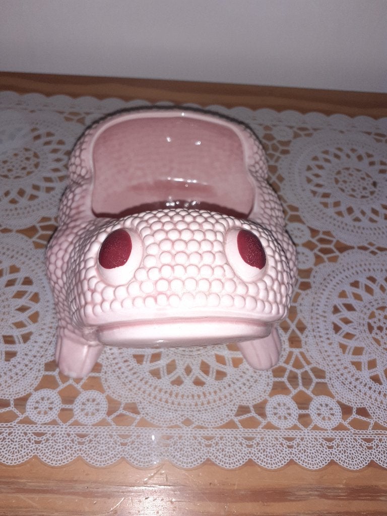 Cache pot en forme de grenouille rose, Moins de 25 cm, Poterie, Enlèvement, Utilisé
