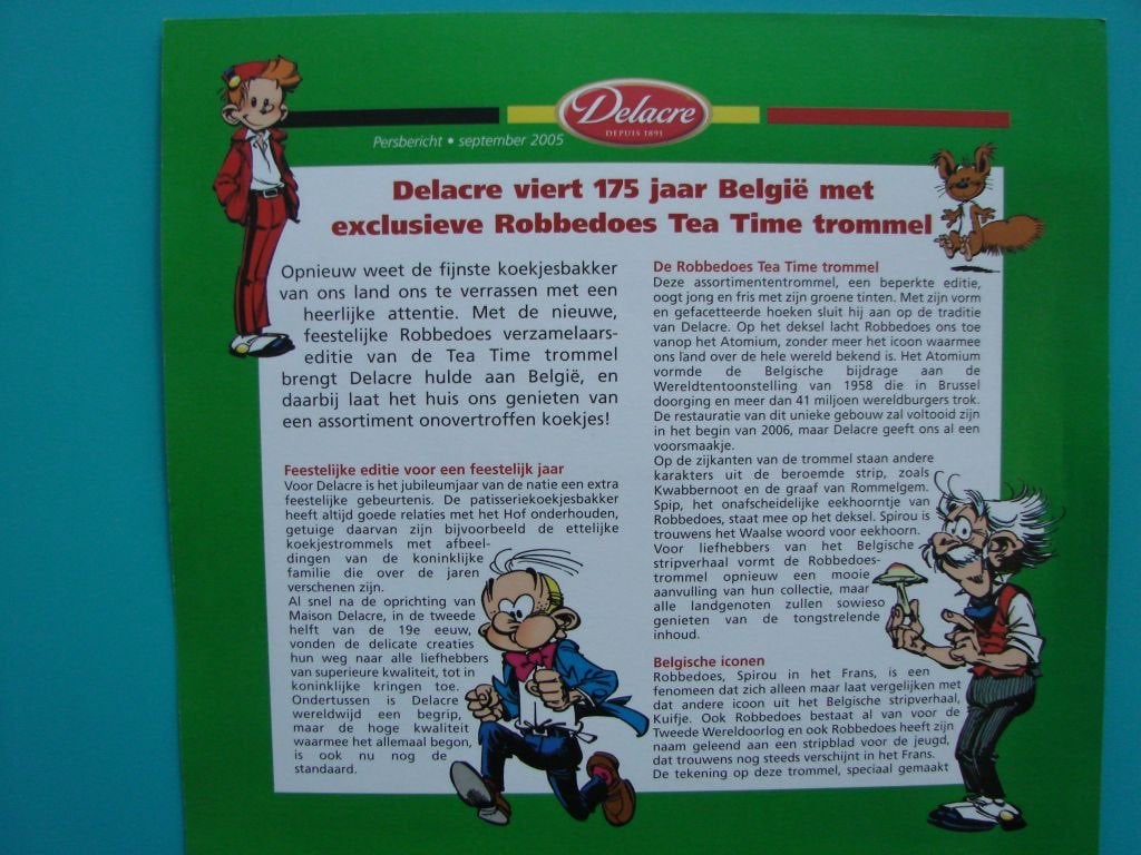 ROBBEDOES - Tea Time persbericht + dia * 2005 *Janry* NIEUW, Collections, Personnages de BD, Enlèvement ou Envoi, Gaston ou Spirou