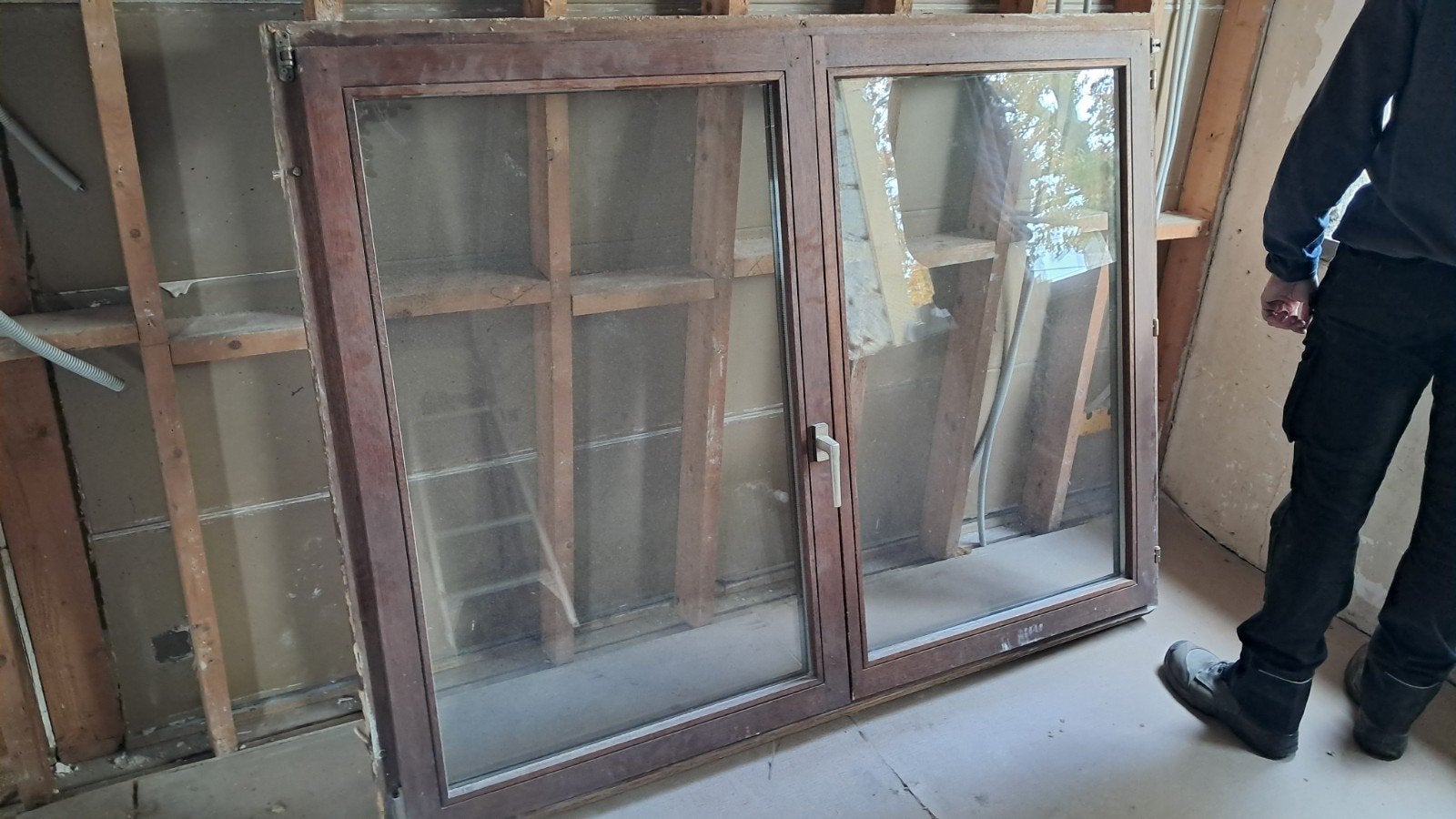 Châssis bois double vitrage, Bricolage & Construction, Châssis de fenêtre, 75 à 150 cm, Enlèvement, Utilisé