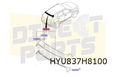 Hyundai Tucson achterklepspoiler (bovendeel) (9/15-11/18) (T, Neuf, Arrière, -, Haillon arrière