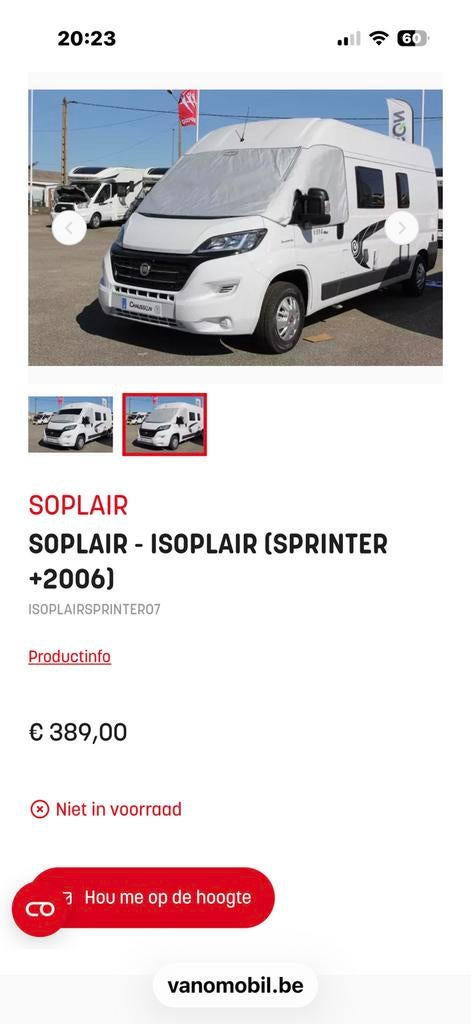Te koop Soplair voor camper, Enlèvement