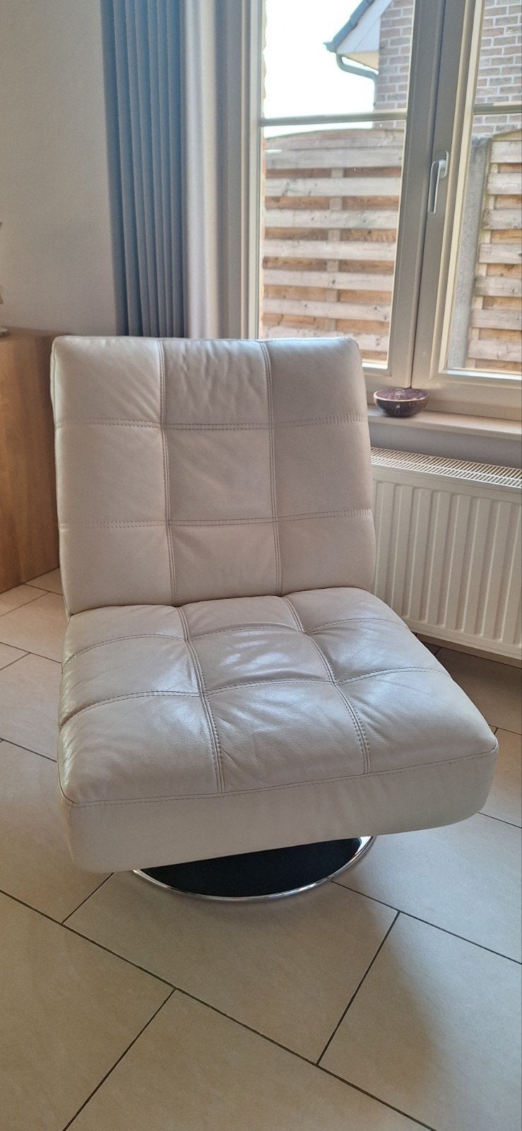 lederen draaifauteuil in goede staat., Maison & Meubles, Enlèvement