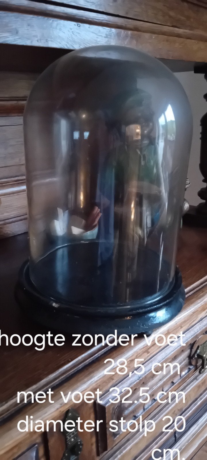 Brocante glazen stolp., Antiek en Kunst, Ophalen of Verzenden