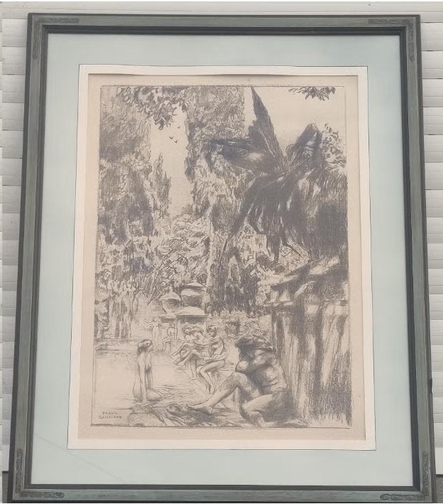 lithographie signe frans gailliard, Ophalen of Verzenden, Lithografie