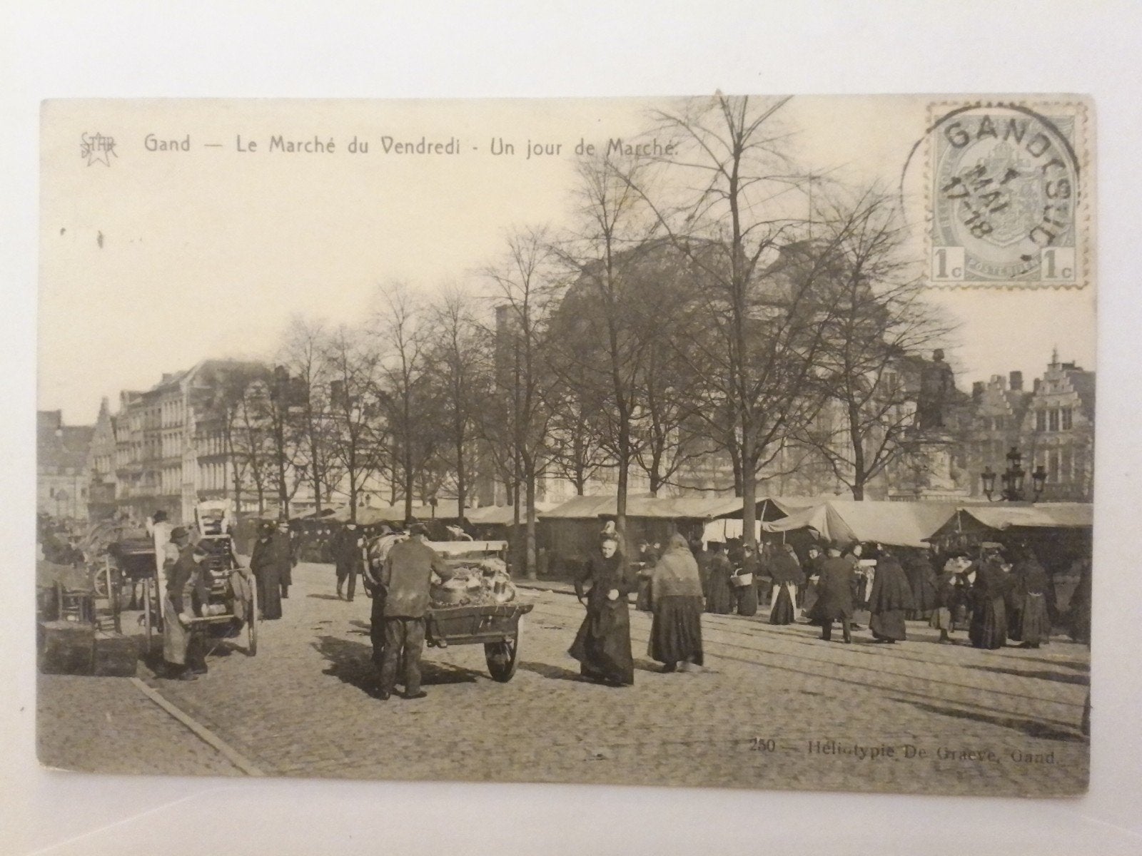GENT GAND LE MARCHE DU VENDREDI UN JOUR DU MARCHE, Verzenden, Voor 1920, Gelopen, Oost-Vlaanderen
