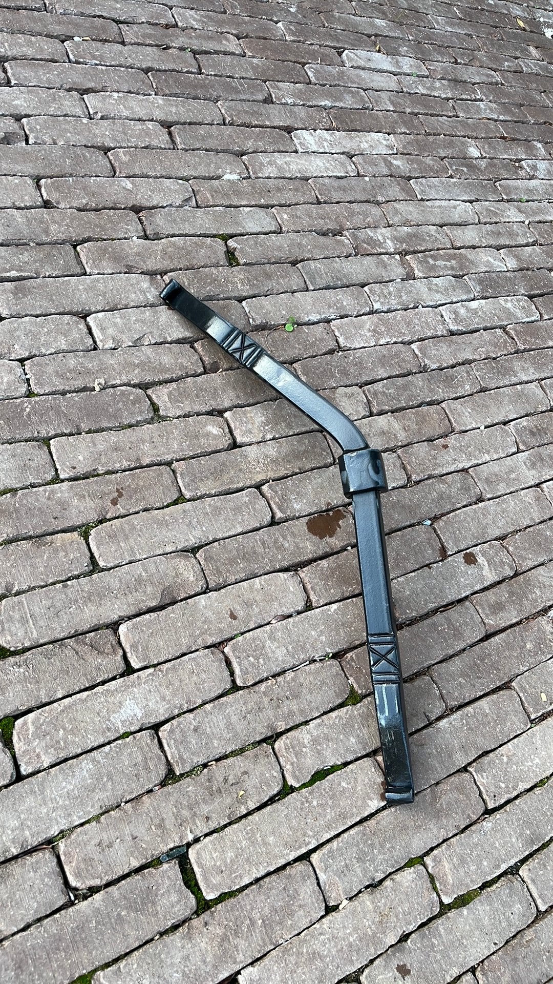 Muuranker decoratief smeedijzer zwart Rechts 56cm gebogen, Ophalen, Zo goed als nieuw