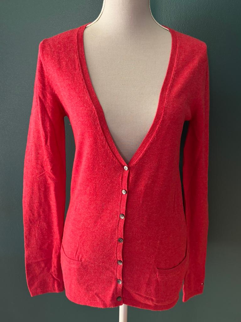 Gilet rouge Tommy Hilfiger, Kleding | Dames, Truien en Vesten, Ophalen of Verzenden, Zo goed als nieuw, Maat 42/44 (L), Rood