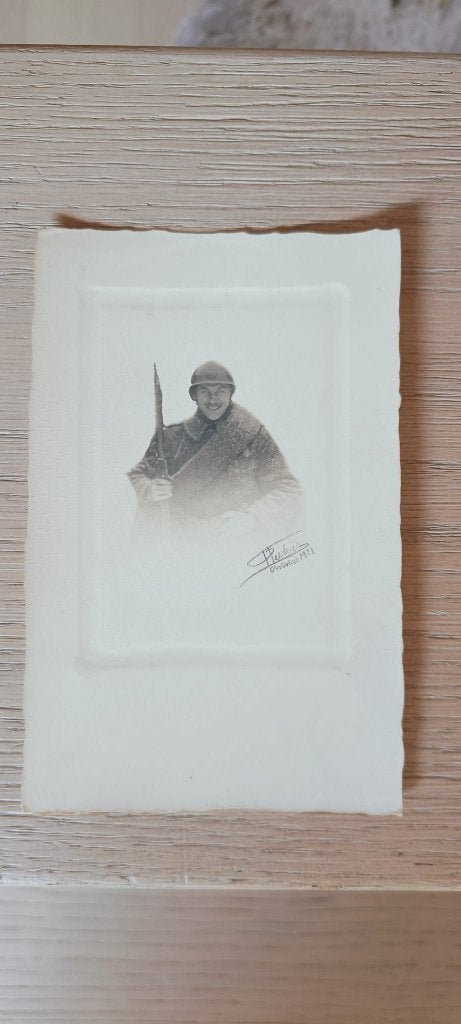 Antiek militair herinneringsprentje Anvers 1921/WOI, Ophalen of Verzenden, Landmacht, Foto of Poster