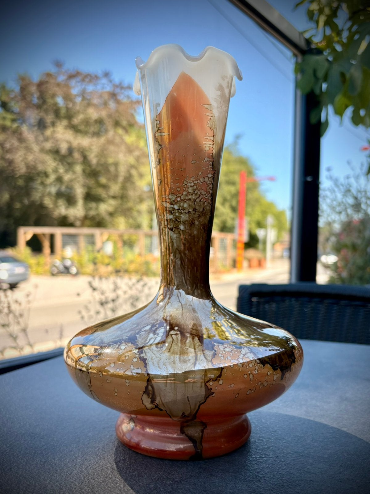 🏺 Unieke Vintage Italiaanse opaline vaas (Empoli), Antiquités & Art, Enlèvement