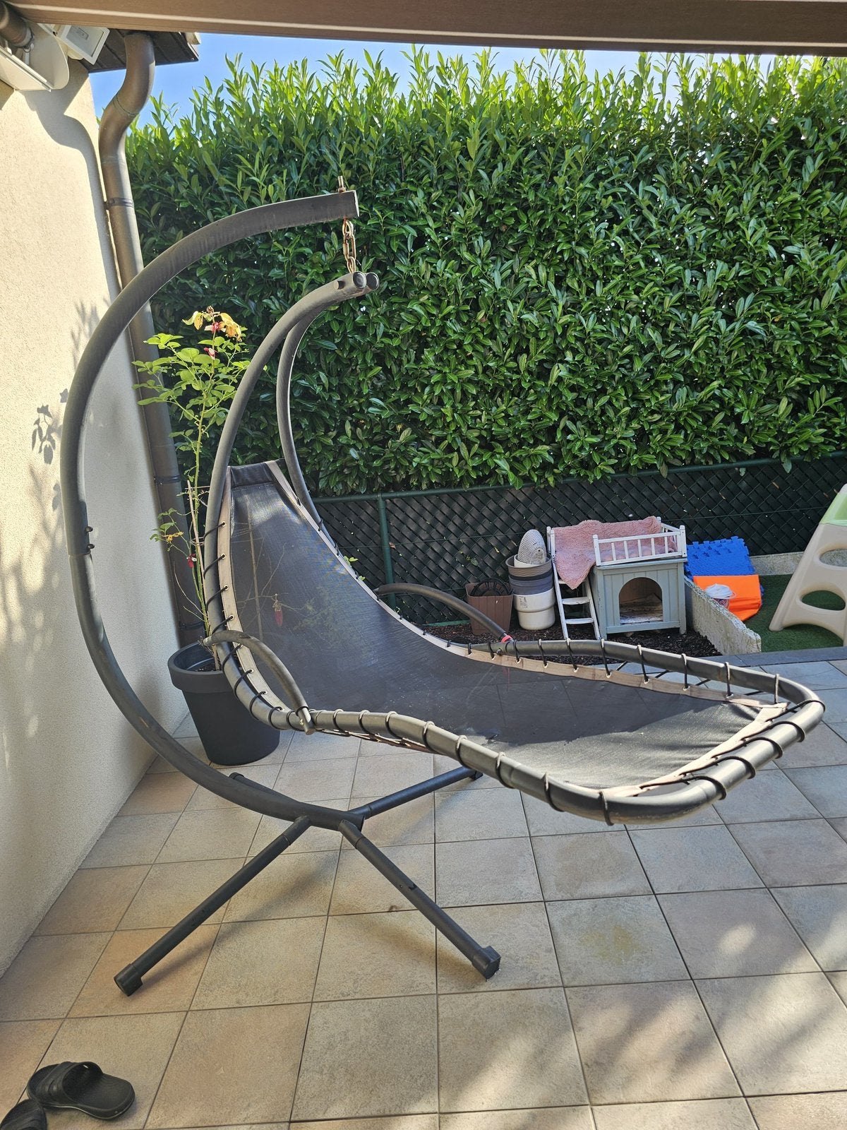 Hangmat ligschommel, Tuin en Terras, Ophalen, Gebruikt, Met standaard, Eenpersoons