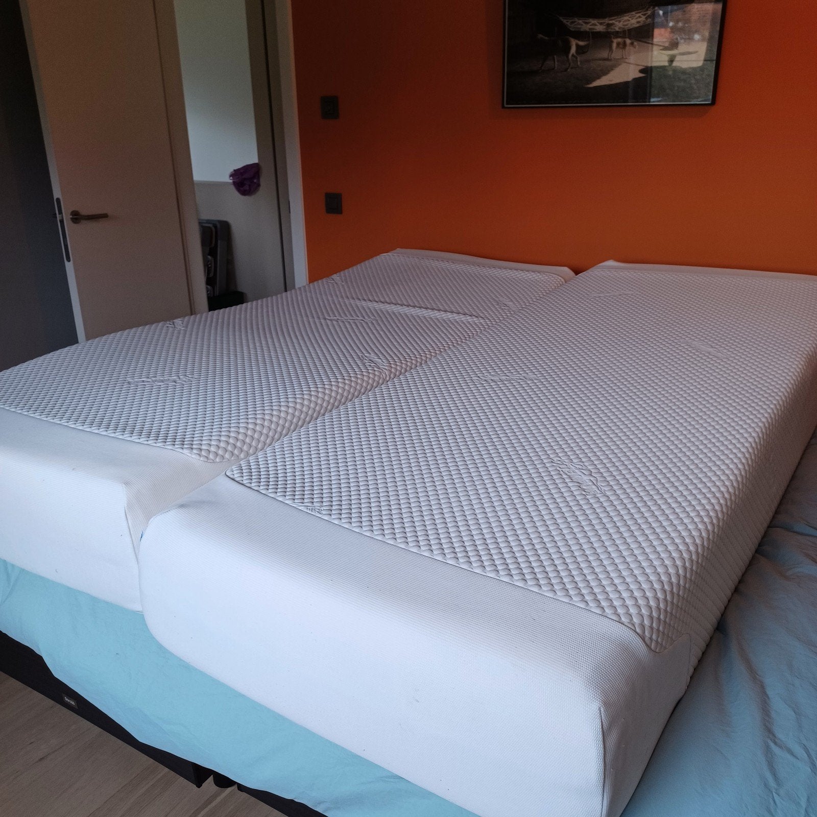 Tempur lattenbodem en matrassen, Ophalen, Zo goed als nieuw, 200 cm, 80 cm