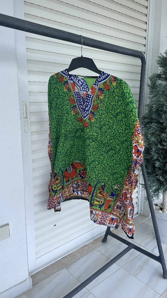 ROBE paréo plage vert imprimé TU, Enlèvement ou Envoi, Porté, Vert, Autres types