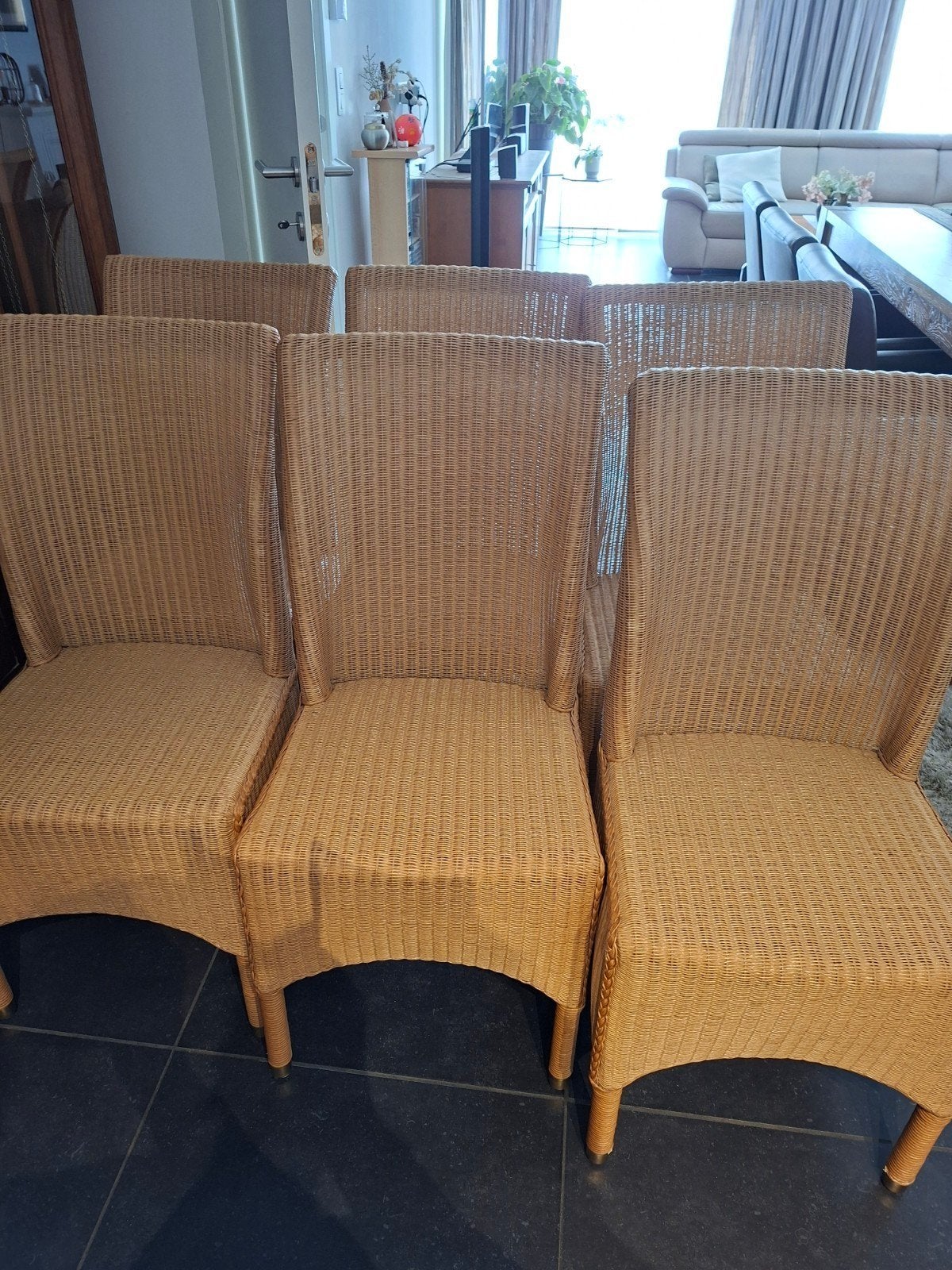 6 rotan stoelen, Ophalen, Overige kleuren, Riet of Rotan, Zo goed als nieuw