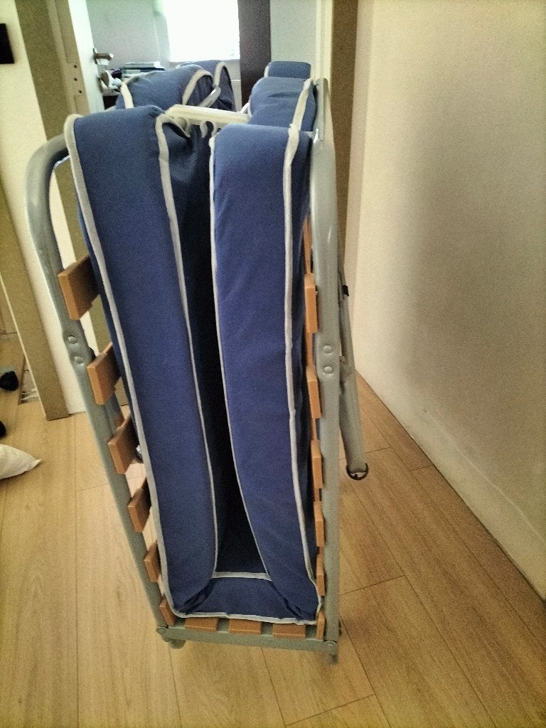 lit pliable, Maison & Meubles, 90 cm, Enlèvement, Bleu, Une personne