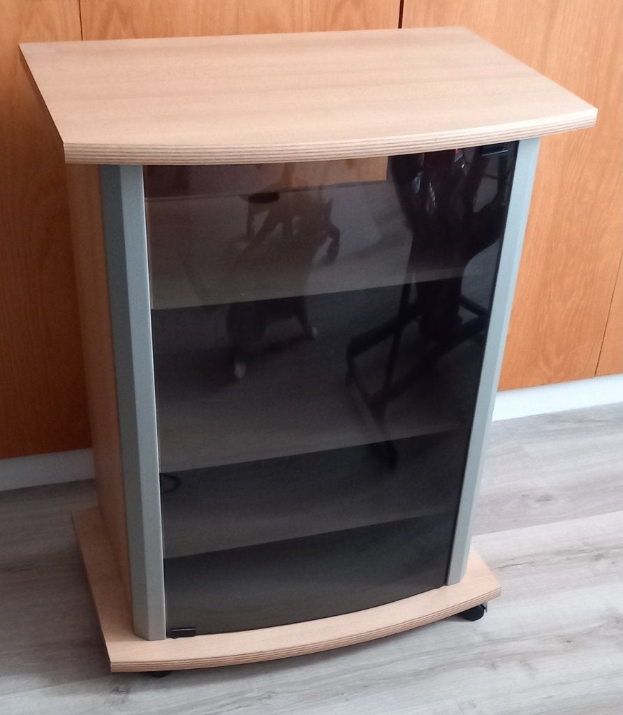 Hi fi stereoketen meubel met glazen deur, Audio, Tv en Foto, Stereoketens, Ophalen, Gebruikt, Overige merken
