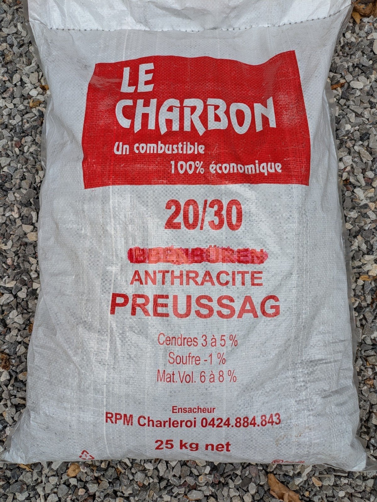 Charbon anthracite 20/30, Enlèvement