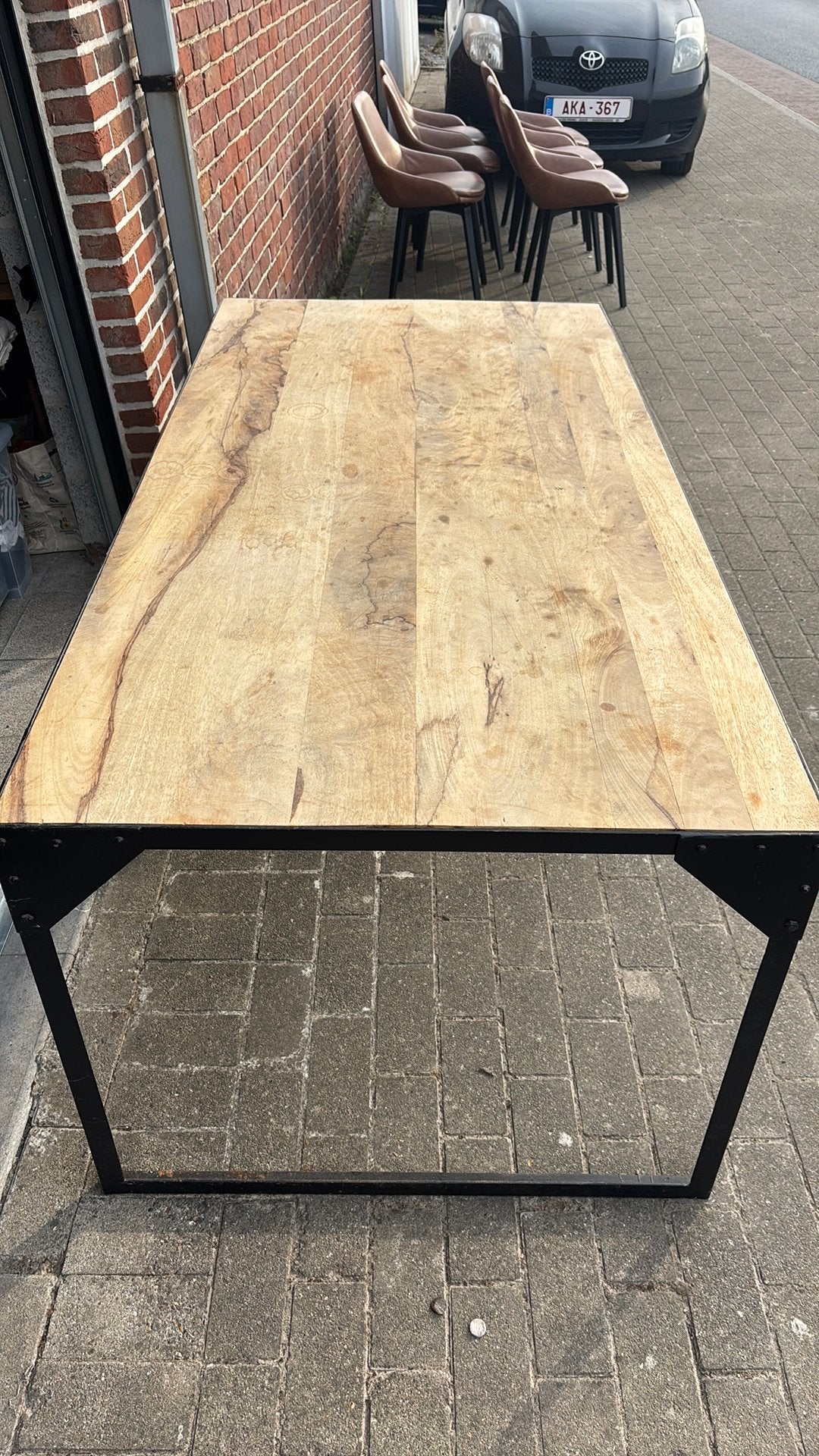 Houten eettafel, Ophalen, Gebruikt, 50 tot 100 cm, Vijf personen of meer