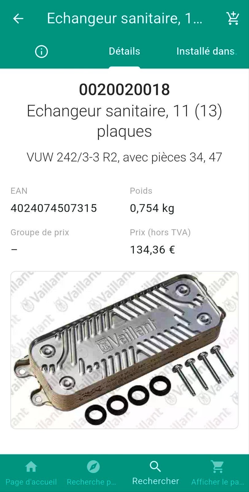 Platenwisselaar Vaillant atmoTEC (100% nieuw), Verzamelen, Overige Verzamelen, Nieuw, Ophalen of Verzenden