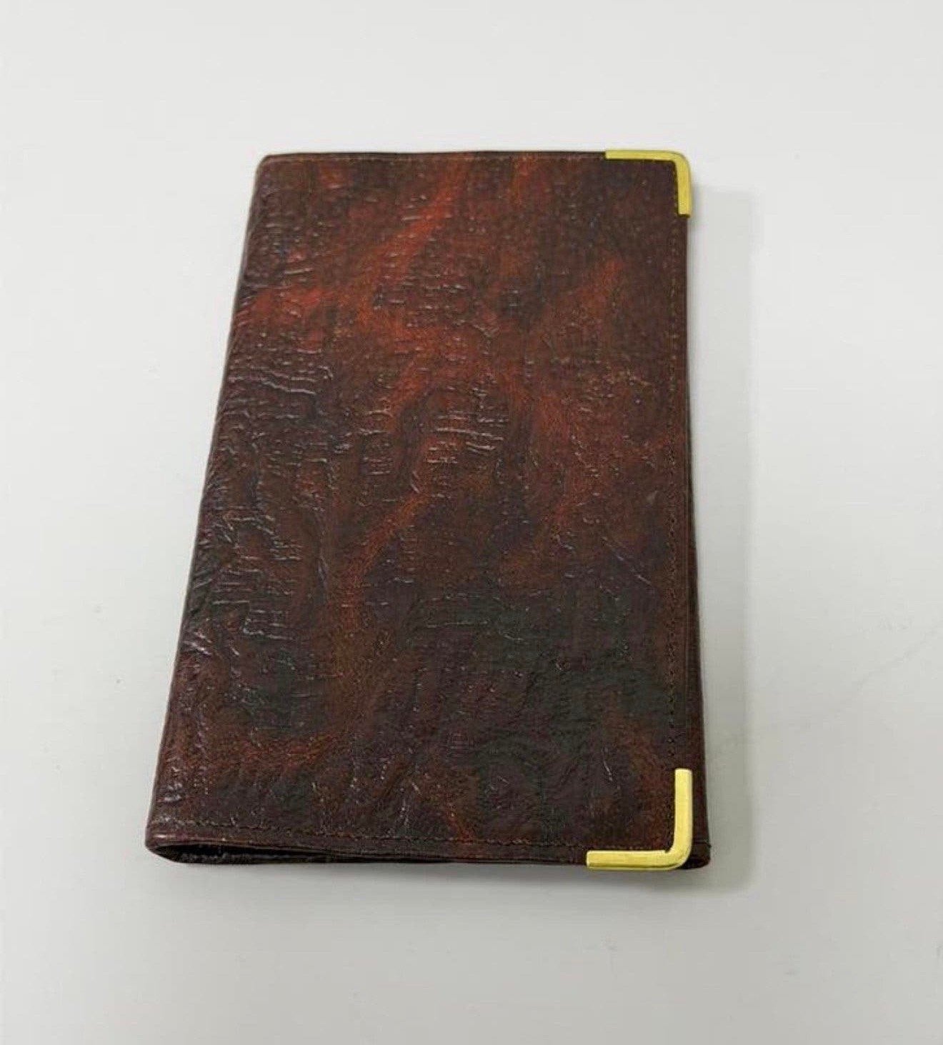 Portefeuille vintage en cuir marron homme en cuir véritable, Enlèvement ou Envoi, Comme neuf, Brun, Cuir