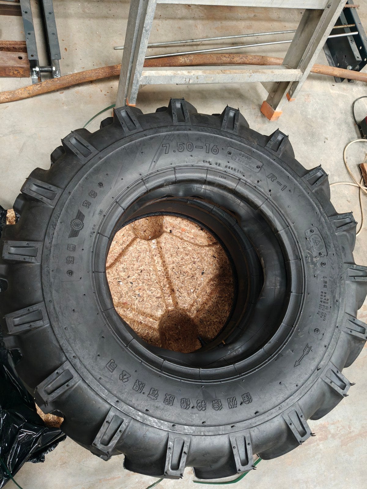 banden minitractor, Ophalen