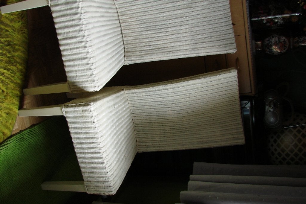 4 witte stoelen: kwaliteits rotan, Tuin en Terras, Ophalen, Zo goed als nieuw, Rotan