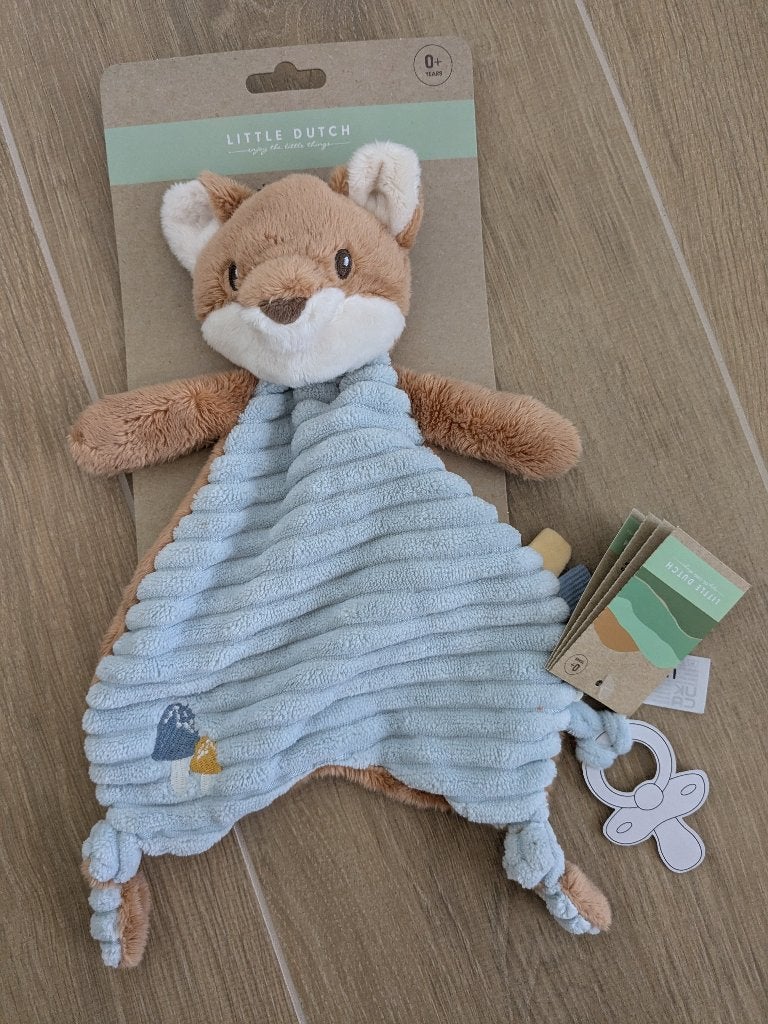 Knuffeldoekje knuffel Vos - Blauw - Forest Friends, Ophalen of Verzenden, Nieuw, Overige typen