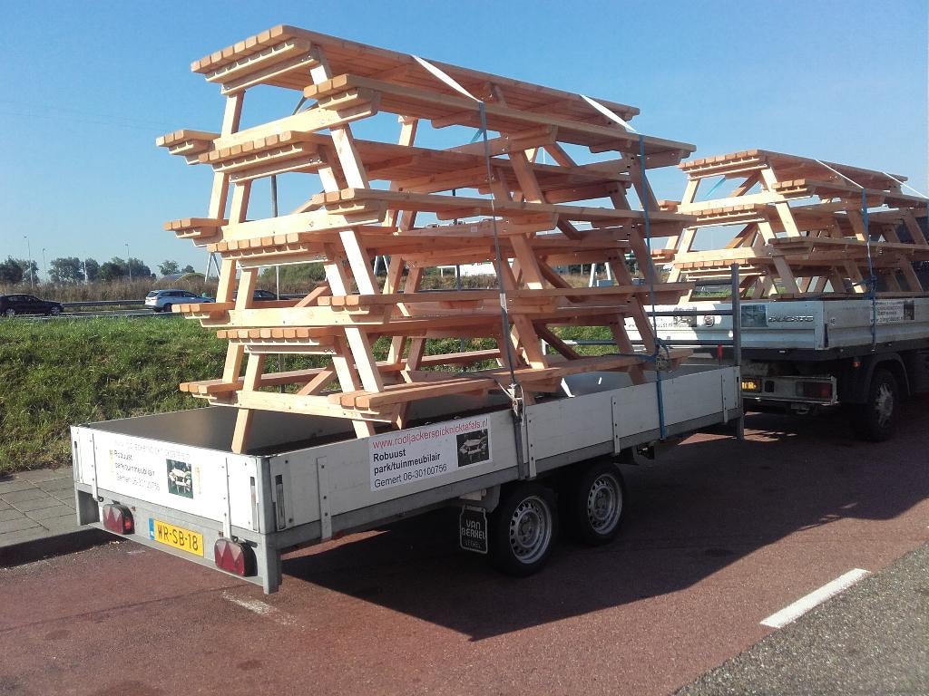 Picknicktafel handgemaakt tot 4 meter DOUGLAS HOUT, Tuin en Terras, Picknicktafels, Ophalen of Verzenden, Nieuw, Hout