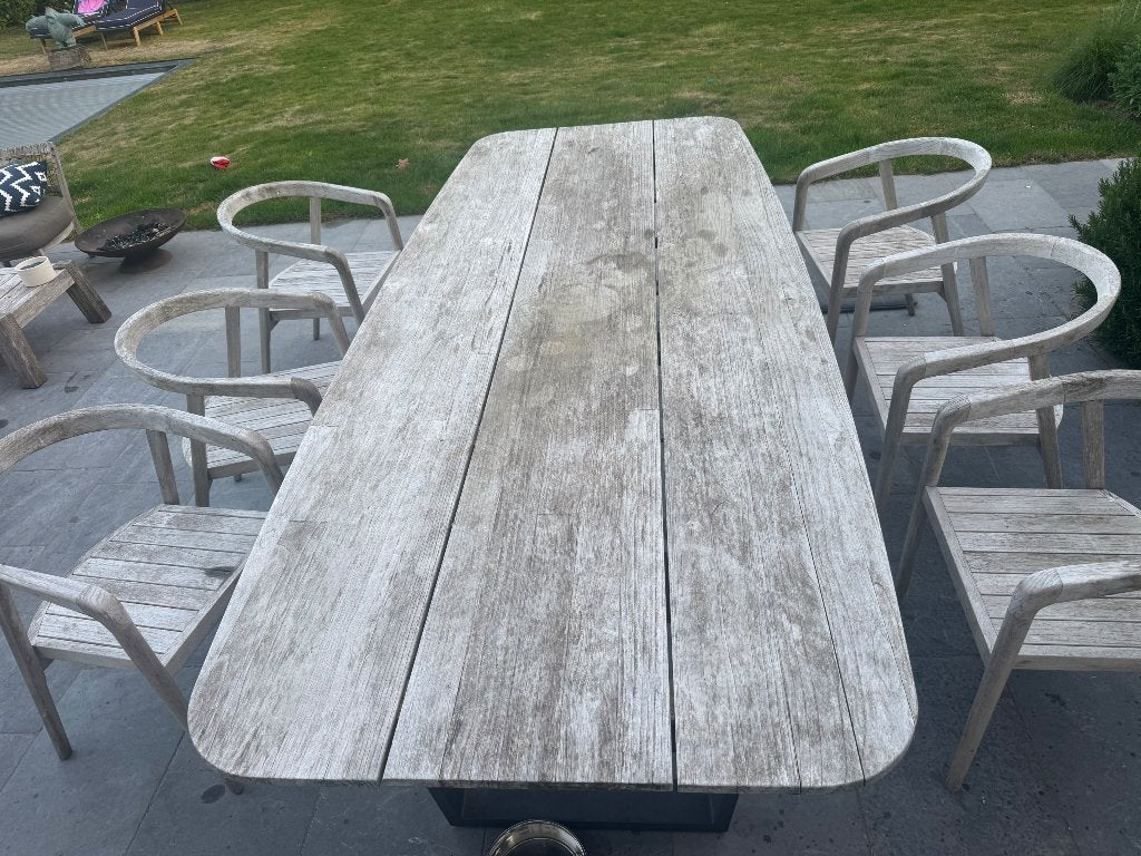 Mooie tuinset Bristol: tafel, 6 stoelen en kussentjes, Tuin en Terras, Tuinsets en Loungesets, Ophalen, Gebruikt, 6 zitplaatsen