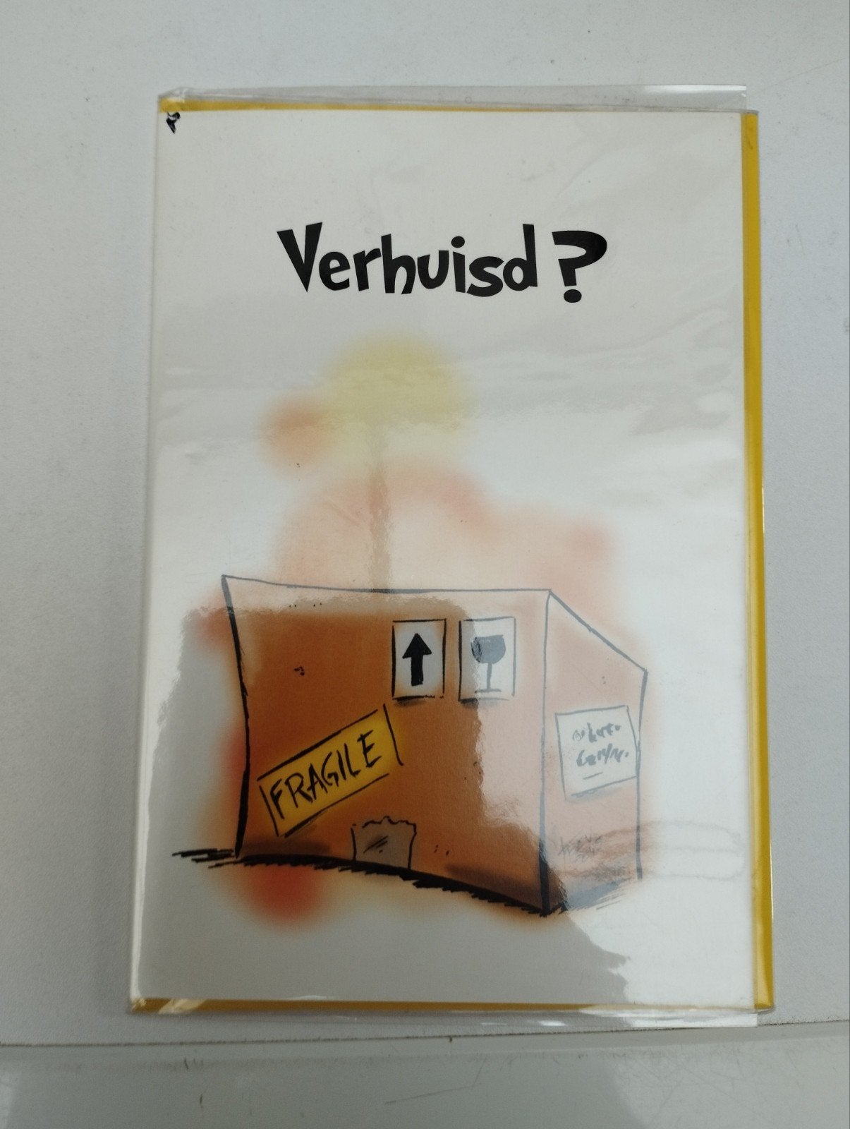 Een wenskaart voor iemand die verhuisd is naar elders, Divers, Cartes de voeux, Enlèvement