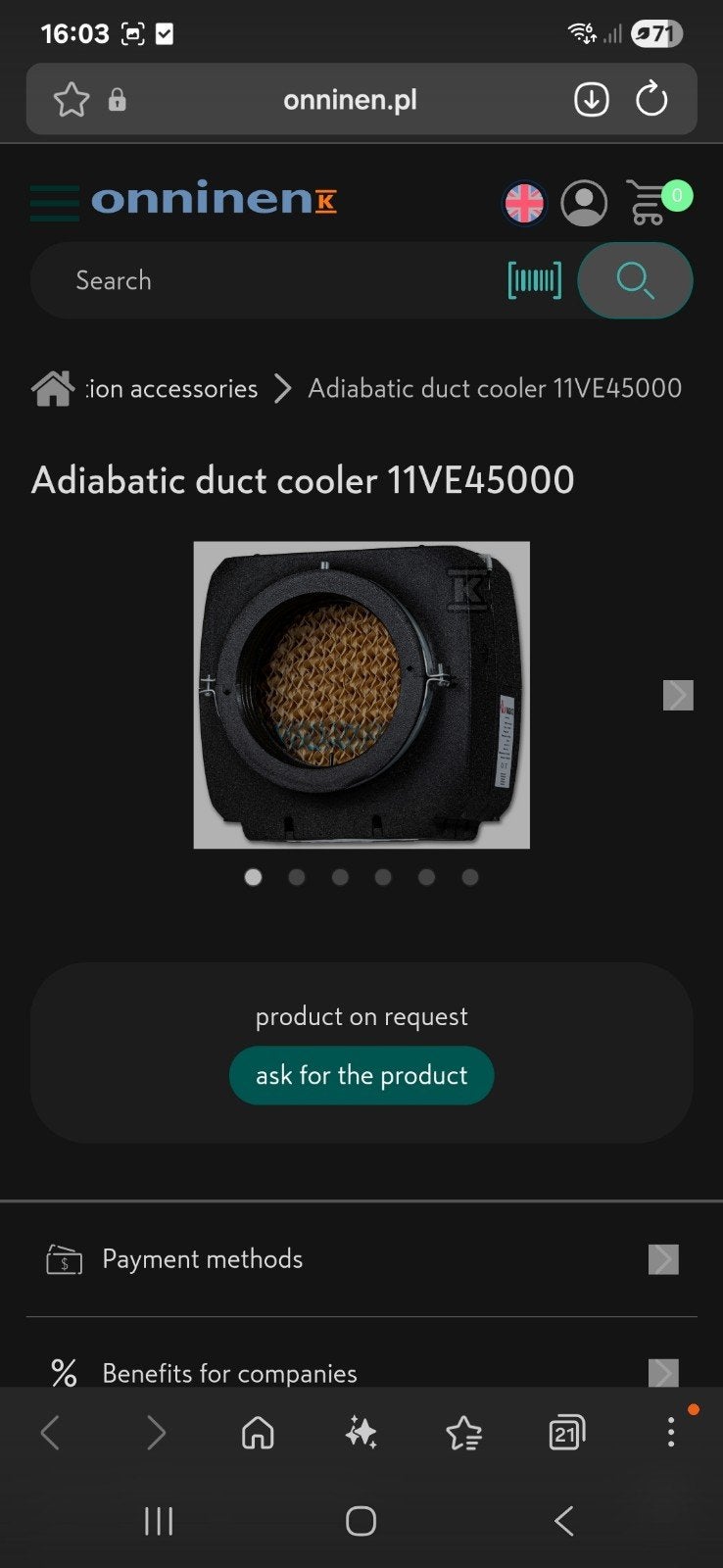 vasco indirecte Cooling 11VE45000, Doe-het-zelf en Bouw, Ophalen, Nieuw