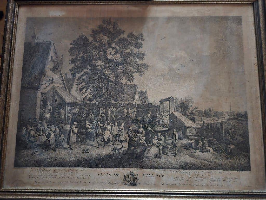 mooi ingelijste gravures door J.P Le Bas naar David Teniers, Antiek en Kunst, Ophalen, Gravure