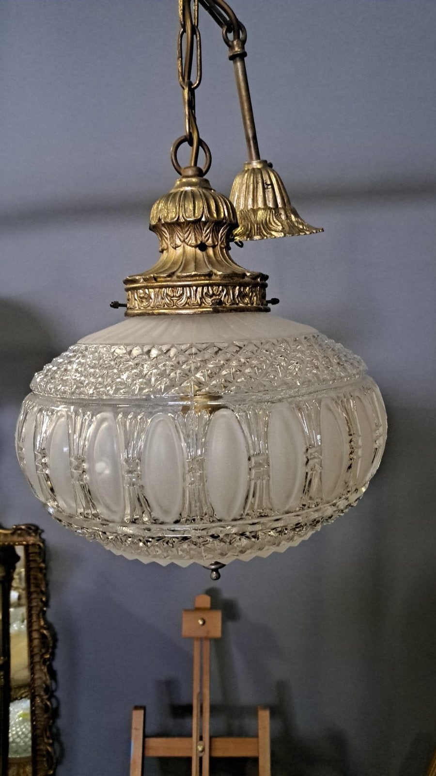 Vintage Art Deco luchter, Huis en Inrichting, Lampen | Kroonluchters, Ophalen, Zo goed als nieuw