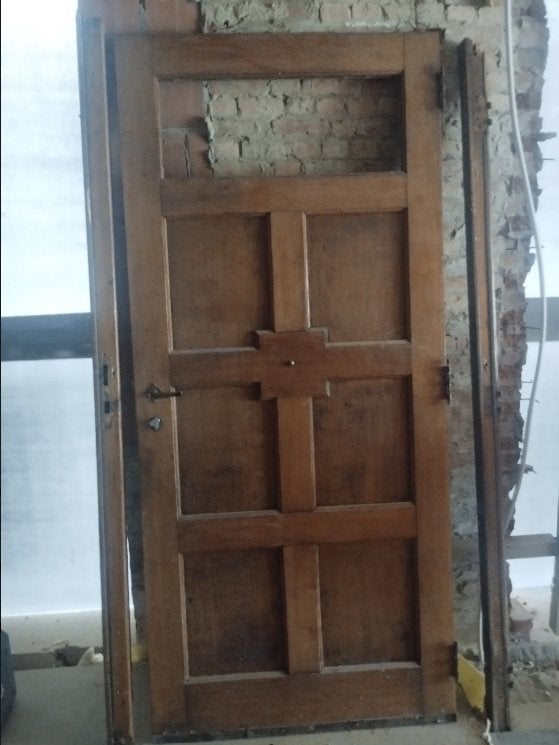 Porte ancienne en chêne massif avec dormant – style Art déco, Antiquités & Art, Enlèvement