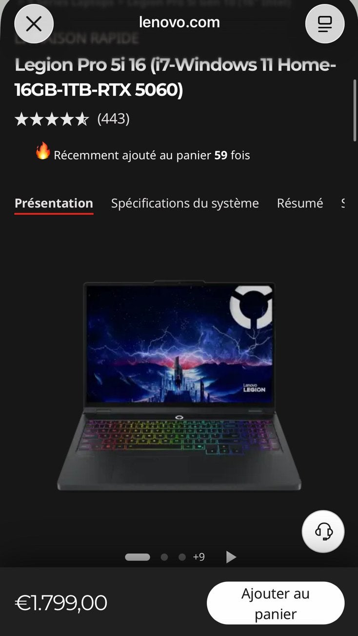 ✅ Lenovo Legion Pro 5i Gen 10 16” RTX 5060 16Go/1 To NEUF ✅, Enlèvement, Comme neuf