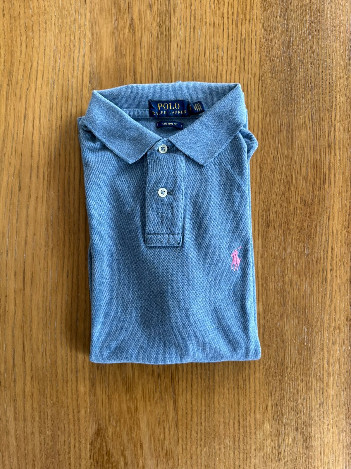 Polo Ralph Lauren bleu clair Custom Fit - Taille S, Enlèvement ou Envoi, Comme neuf, Taille 46 (S) ou plus petite, Bleu