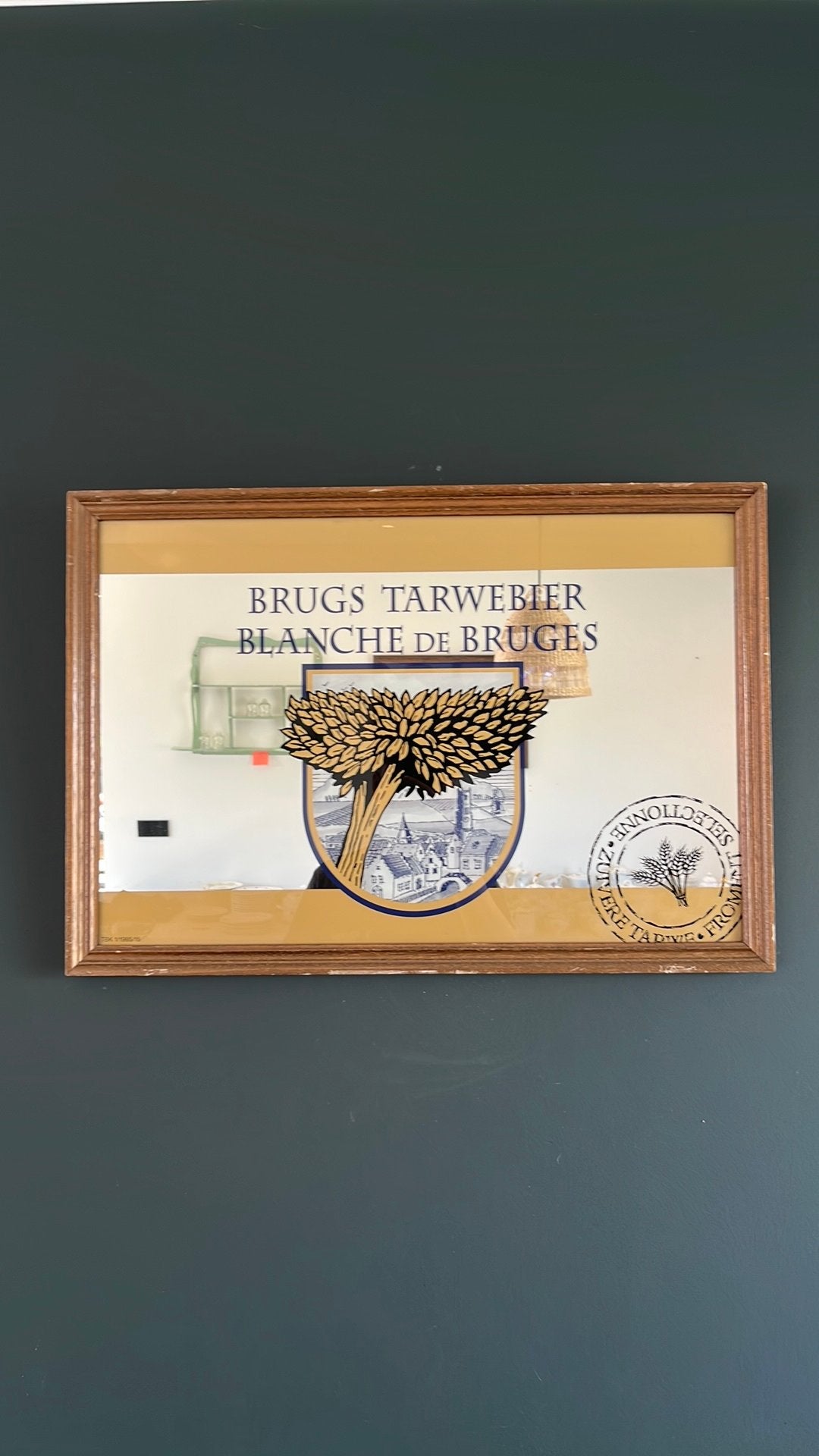 Brugs tarwebier spiegel, Ophalen, Rechthoekig, Minder dan 50 cm, Minder dan 100 cm