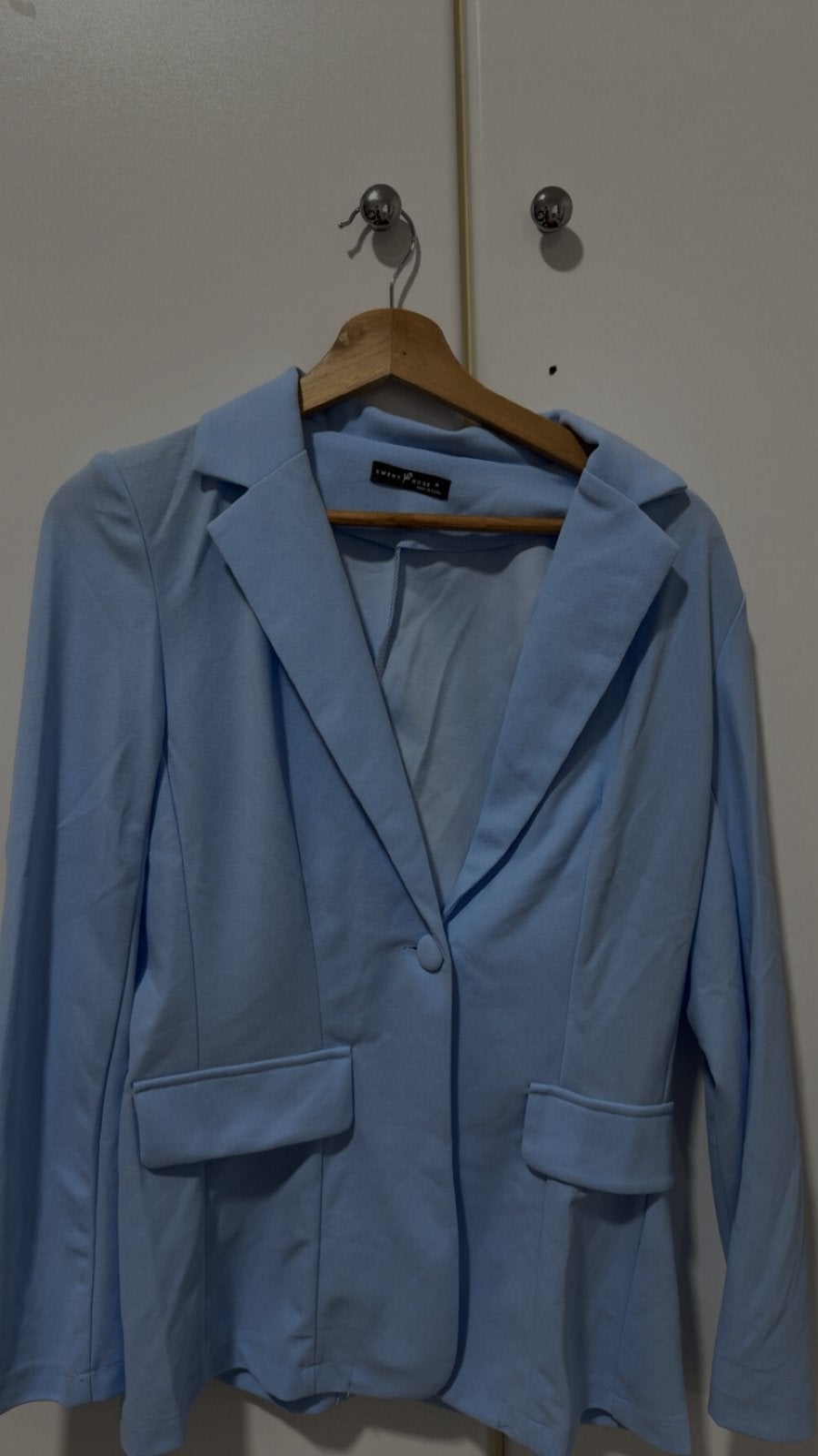 Licht blauw blazer, Ophalen of Verzenden, Zo goed als nieuw, Maat 36 (S), Blauw