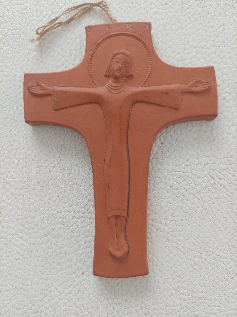 Kruisbeeldje in terracotta, Antiek en Kunst, Antiek | Religieuze voorwerpen, Ophalen