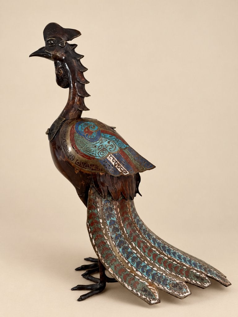 Antiek beeld Chinese haan in brons – Wierookbrander, Antiek en Kunst, Ophalen of Verzenden, Brons