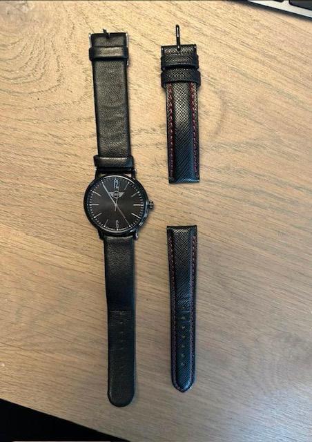 Mini Cooper Swiss Watch, Leer, Staal, Polshorloge, Ophalen of Verzenden