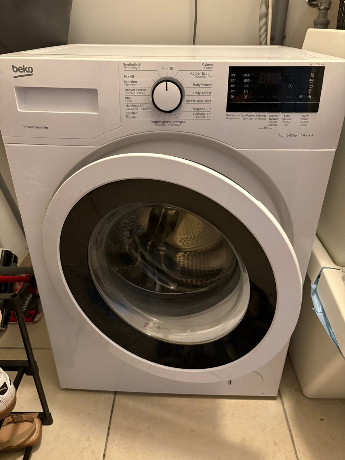Beko WTV 7732 XWO wasmachine, Elektronische apparatuur, Wasmachines, Ophalen, Gebruikt, Voorlader, Energieklasse A of zuiniger