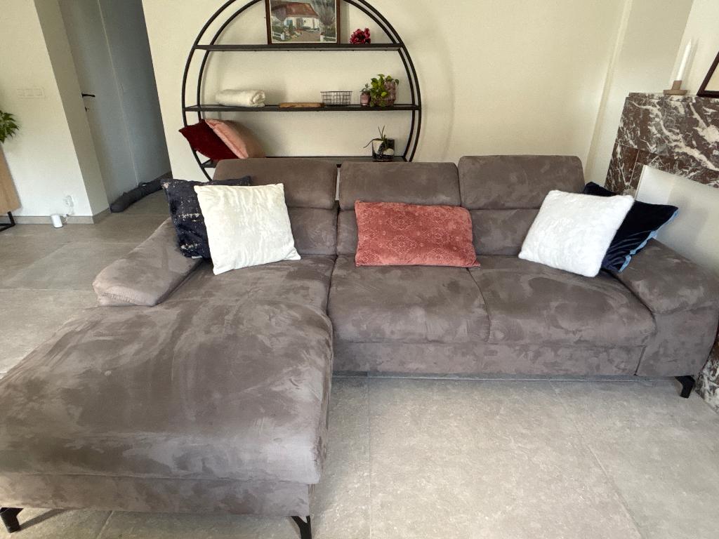 Zetel te koop, Huis en Inrichting, Zetels | Zetels, Ophalen, Hoekbank, Driepersoons, Zo goed als nieuw