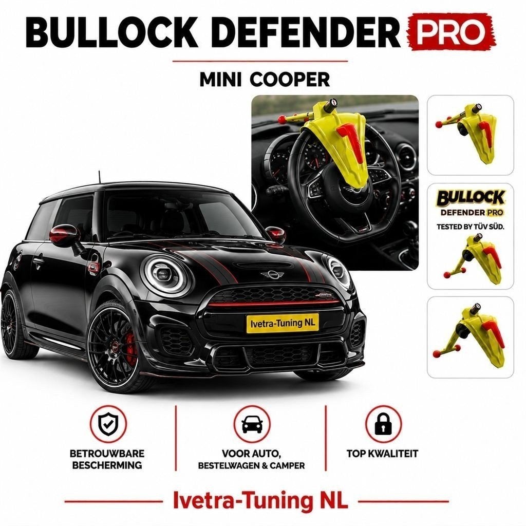 Stuurslot Mini | Beveiliging Mini | Bullock Defender, Auto diversen, Anti-diefstal, Ophalen of Verzenden, Nieuw