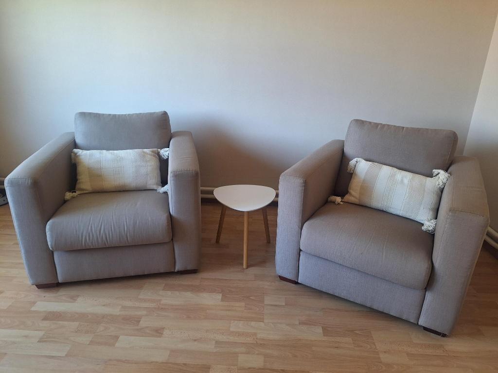 Fauteuils 2 stuks 1-zit, Huis en Inrichting, Fauteuils, Ophalen, 75 tot 100 cm, Zo goed als nieuw, 75 tot 100 cm